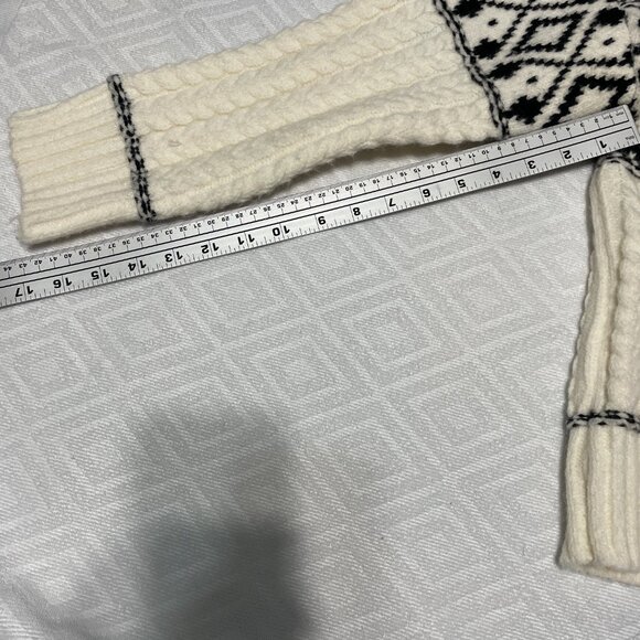 Mexx Sweater Women Large Cozy White and Black Patterned - Picture 8 of 8